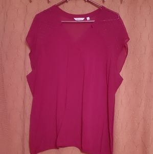 Fushia Short Sleeve Blouse